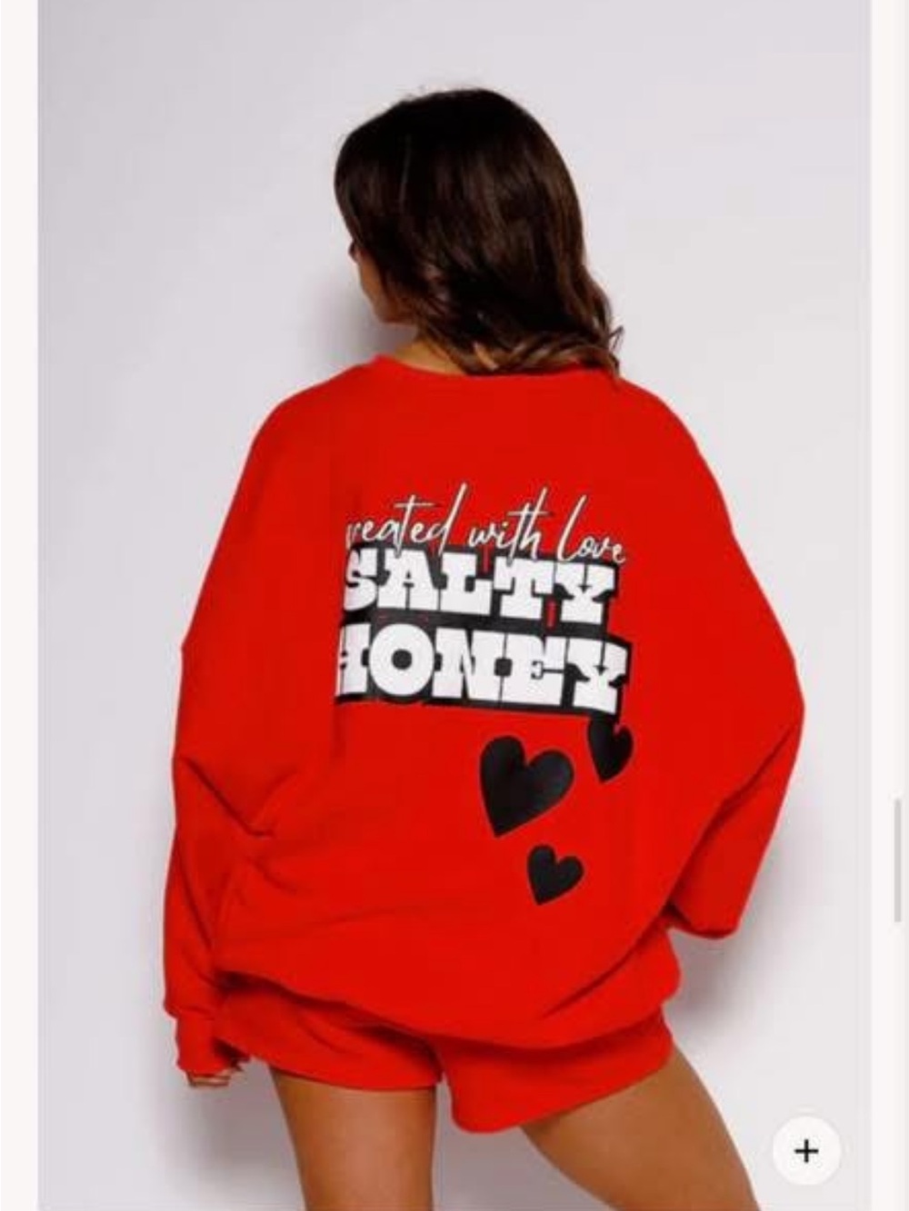 Excellent Condition Salty Honey Red Hearts Sweatshirt and Short Set